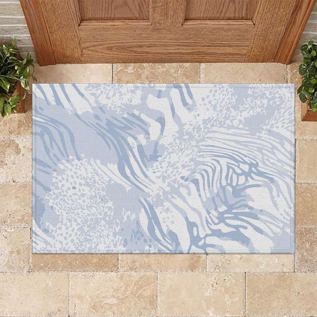 African Zebra Leopard Pattern Rubber Doormat Sky Savannah