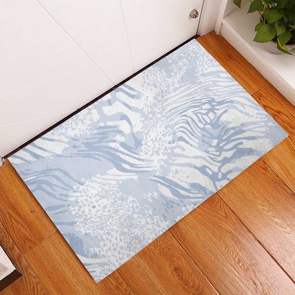 African Zebra Leopard Pattern Rubber Doormat Sky Savannah
