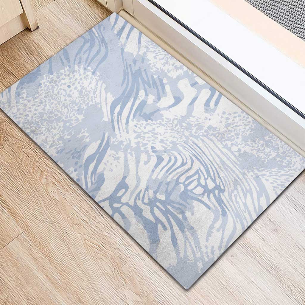 African Zebra Leopard Pattern Rubber Doormat Sky Savannah