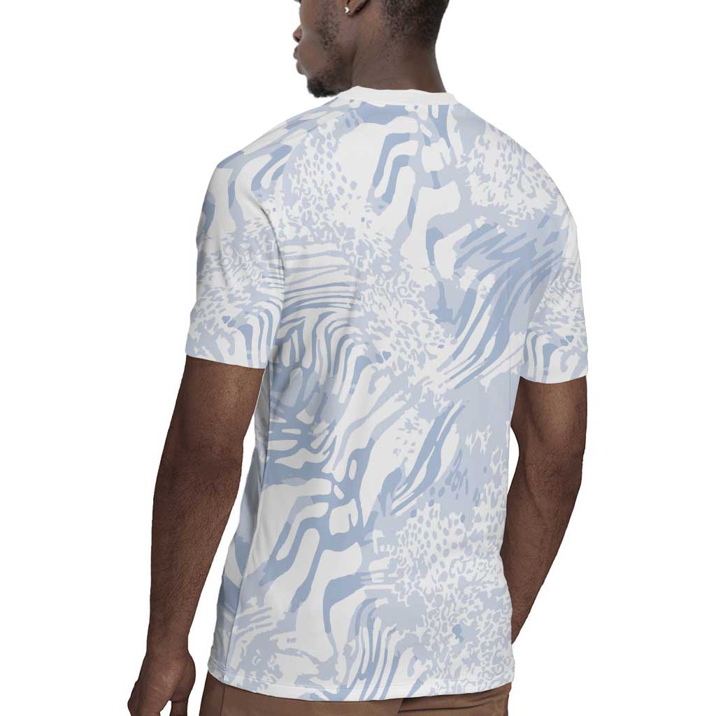 African Zebra Leopard Pattern Rugby Jersey Sky Savannah