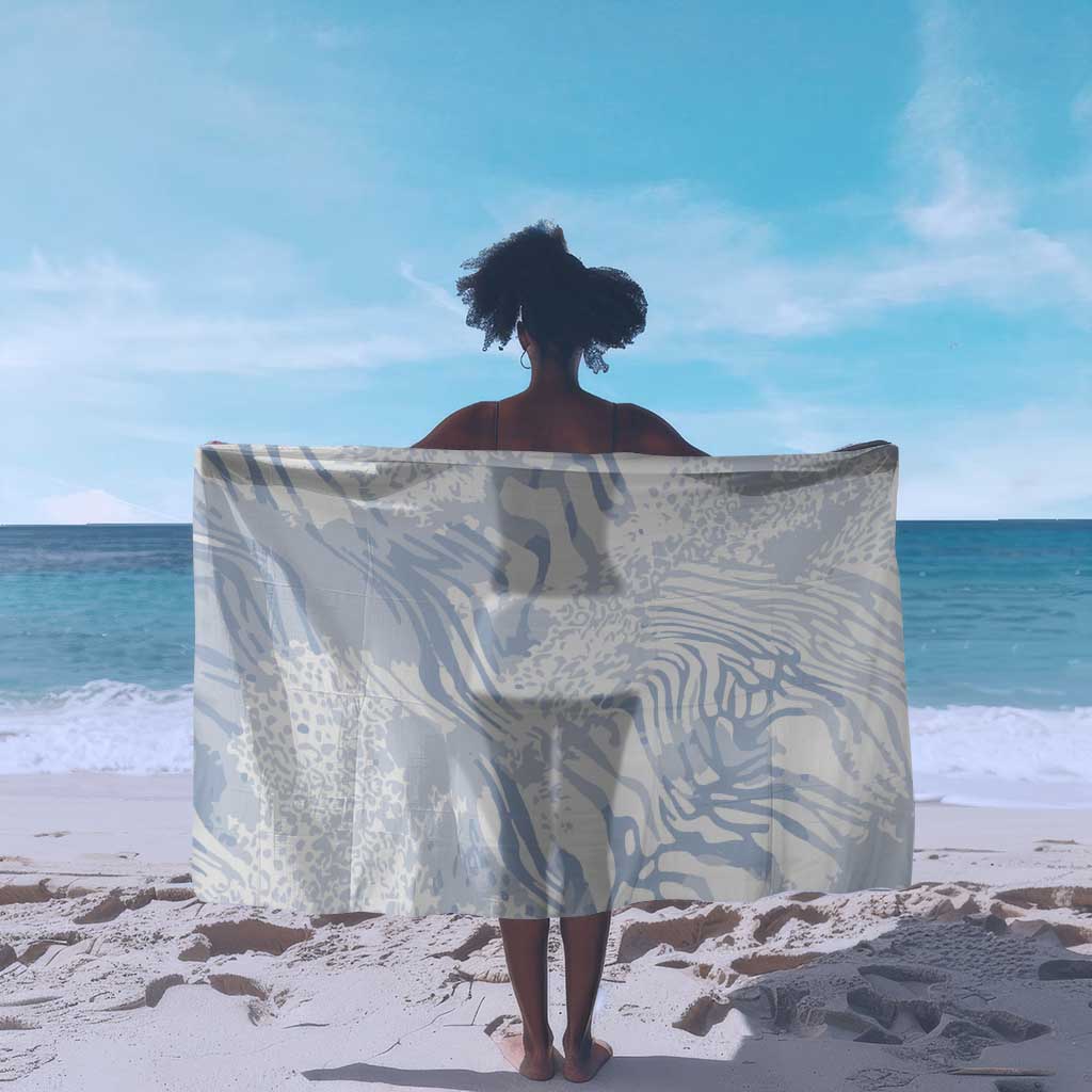 African Zebra Leopard Pattern Sarong Sky Savannah