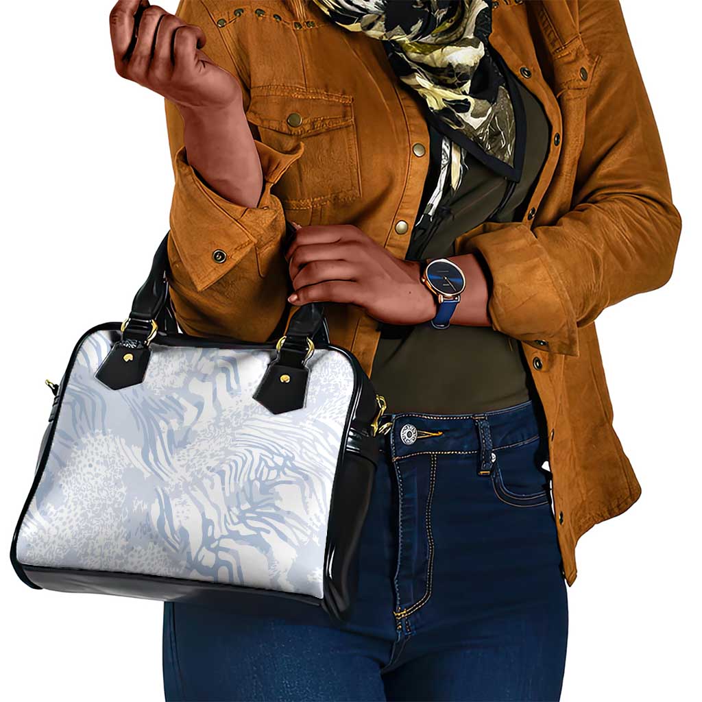 African Zebra Leopard Pattern Shoulder Handbag Sky Savannah