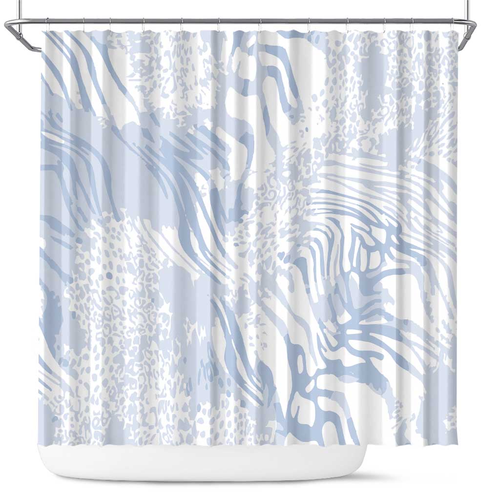 African Zebra Leopard Pattern Shower Curtain Sky Savannah