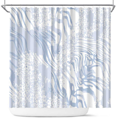 African Zebra Leopard Pattern Shower Curtain Sky Savannah
