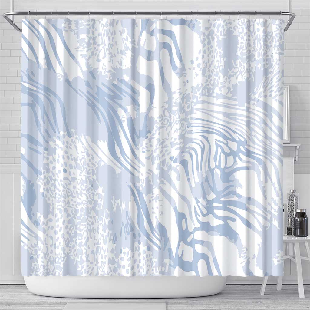 African Zebra Leopard Pattern Shower Curtain Sky Savannah