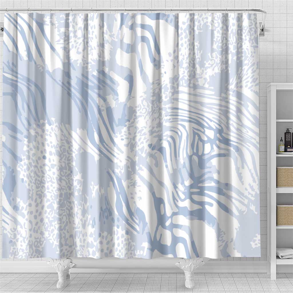 African Zebra Leopard Pattern Shower Curtain Sky Savannah