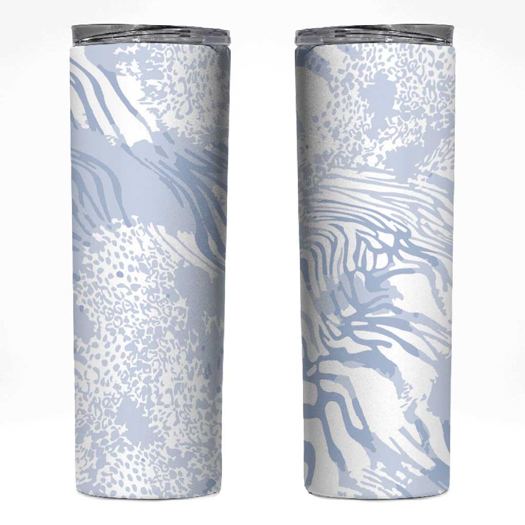 African Zebra Leopard Pattern Skinny Tumbler Sky Savannah