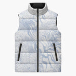 African Zebra Leopard Pattern Sleeveless Puffer Jacket Sky Savannah