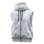 African Zebra Leopard Pattern Sleeveless Zip Hoodie Sky Savannah