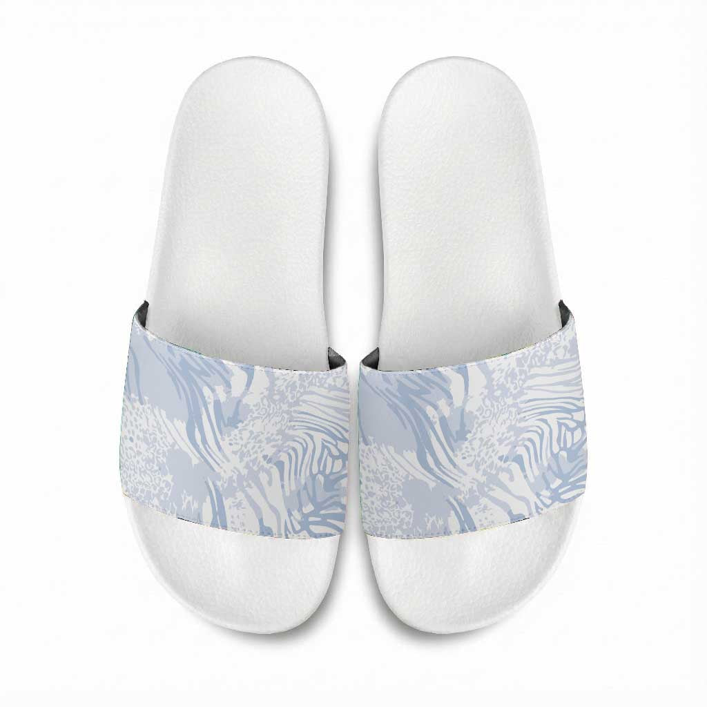African Zebra Leopard Pattern Slide Sandals Sky Savannah