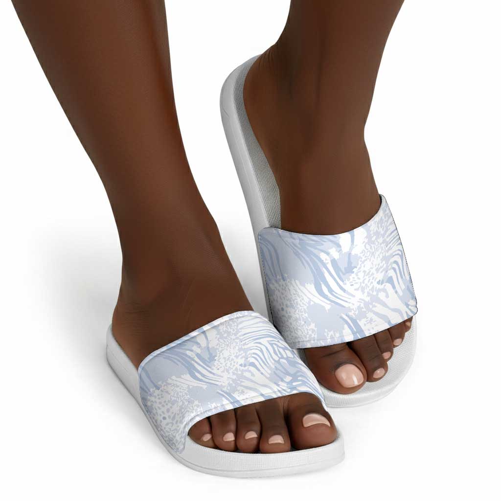 African Zebra Leopard Pattern Slide Sandals Sky Savannah