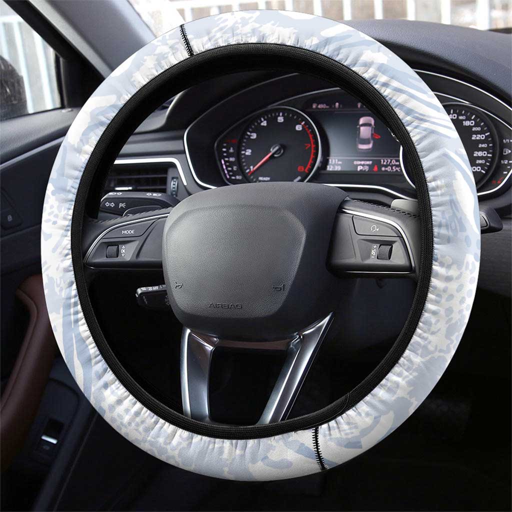 African Zebra Leopard Pattern Steering Wheel Cover Sky Savannah