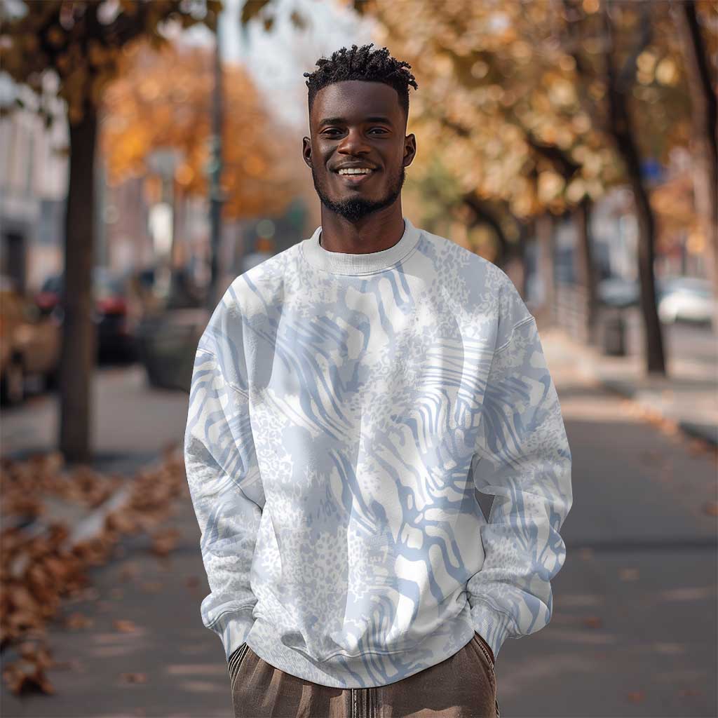 African Zebra Leopard Pattern Sweatshirt Sky Savannah