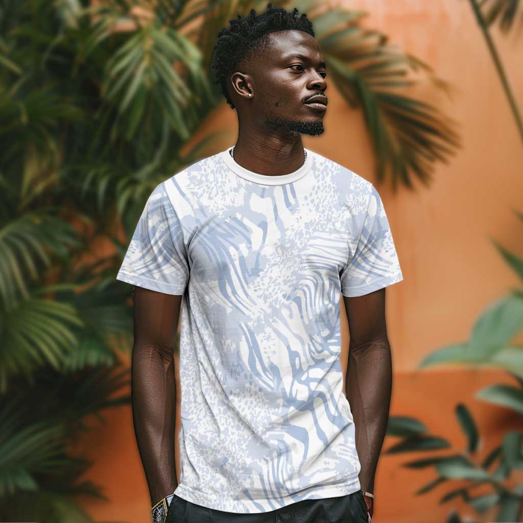 African Zebra Leopard Pattern T shirt Sky Savannah