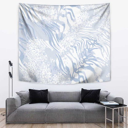 African Zebra Leopard Pattern Tapestry Sky Savannah