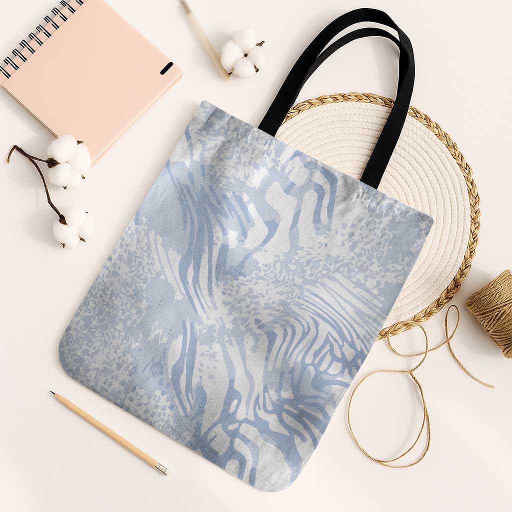 African Zebra Leopard Pattern Tote Bag Sky Savannah