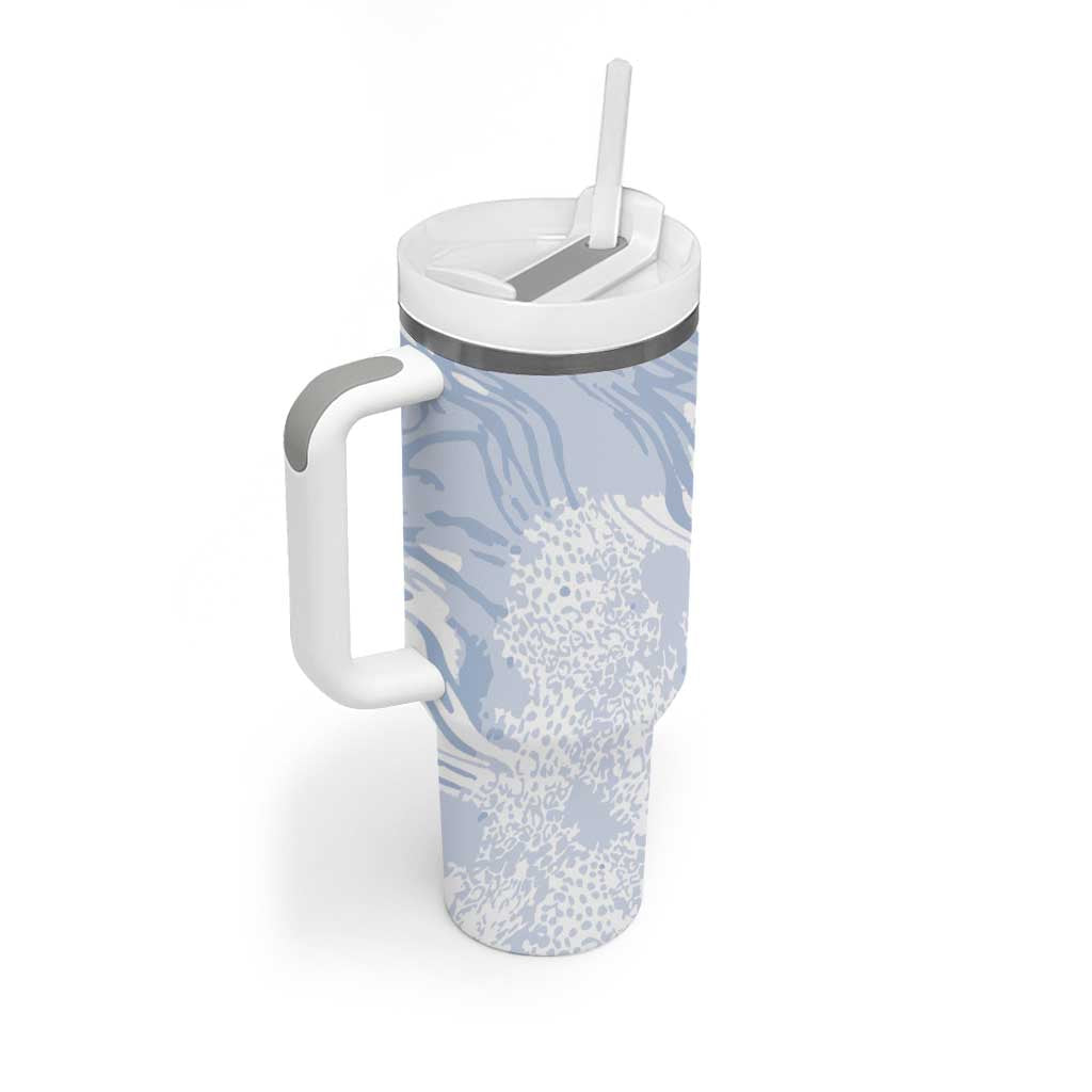 African Zebra Leopard Pattern Tumbler With Handle Sky Savannah
