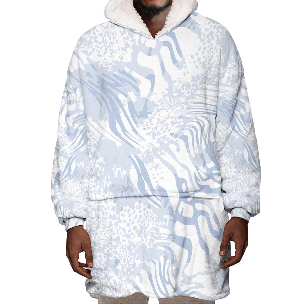 African Zebra Leopard Pattern Wearable Blanket Hoodie Sky Savannah