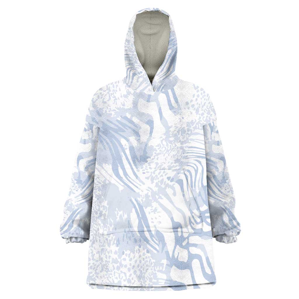 African Zebra Leopard Pattern Wearable Blanket Hoodie Sky Savannah