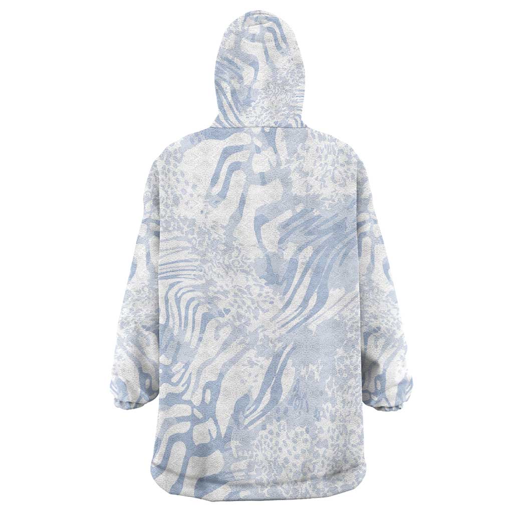 African Zebra Leopard Pattern Wearable Blanket Hoodie Sky Savannah