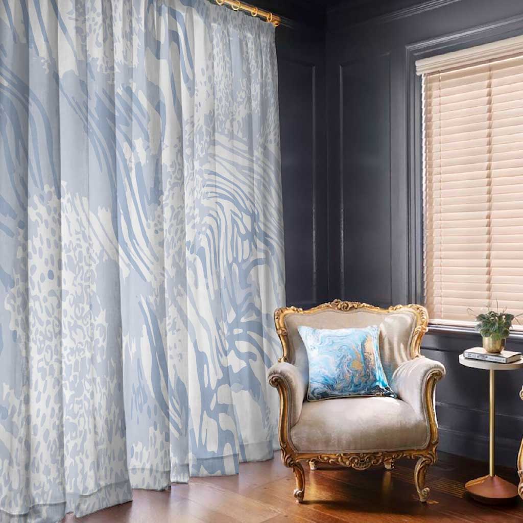 African Zebra Leopard Pattern Window Curtain Sky Savannah