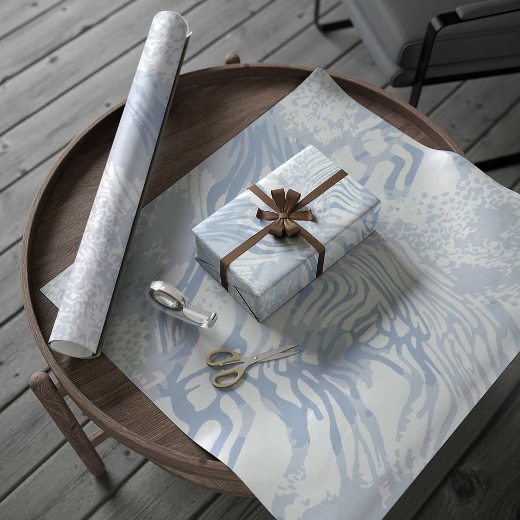 African Zebra Leopard Pattern Wrapping Paper Sky Savannah