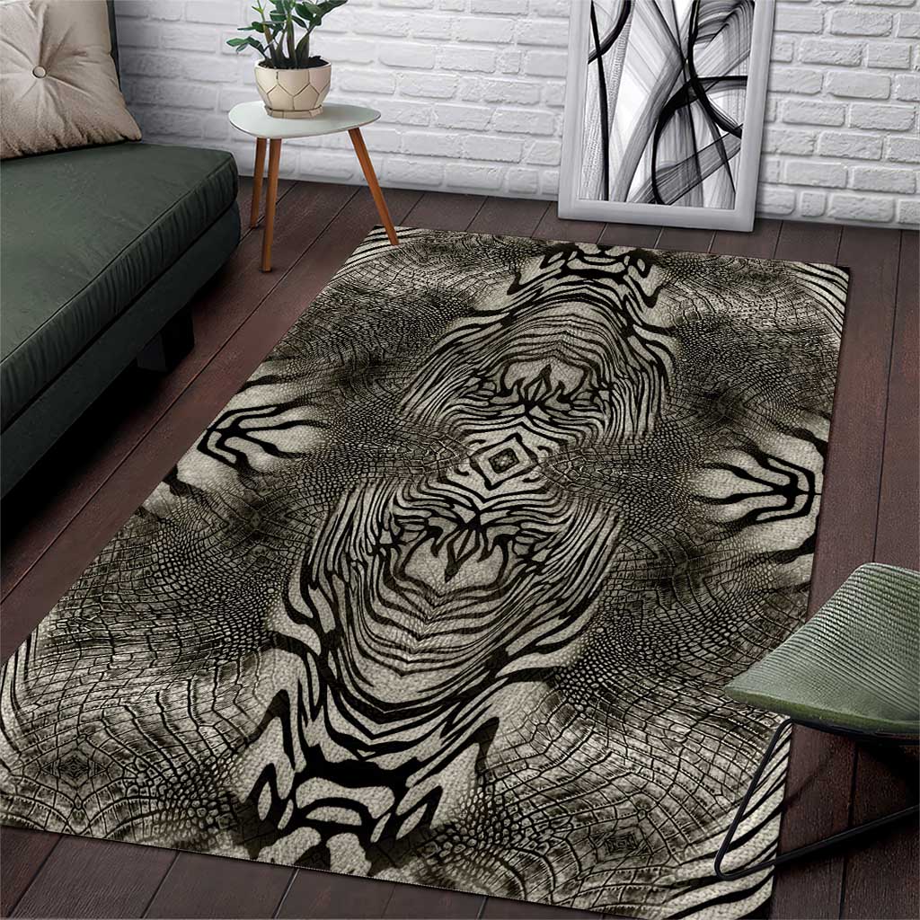 African Zebra Elephant Skin Pattern Area Rug