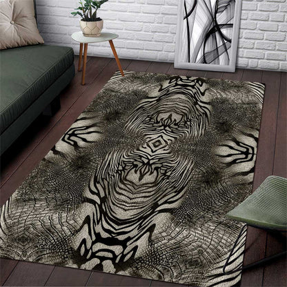 African Zebra Elephant Skin Pattern Area Rug
