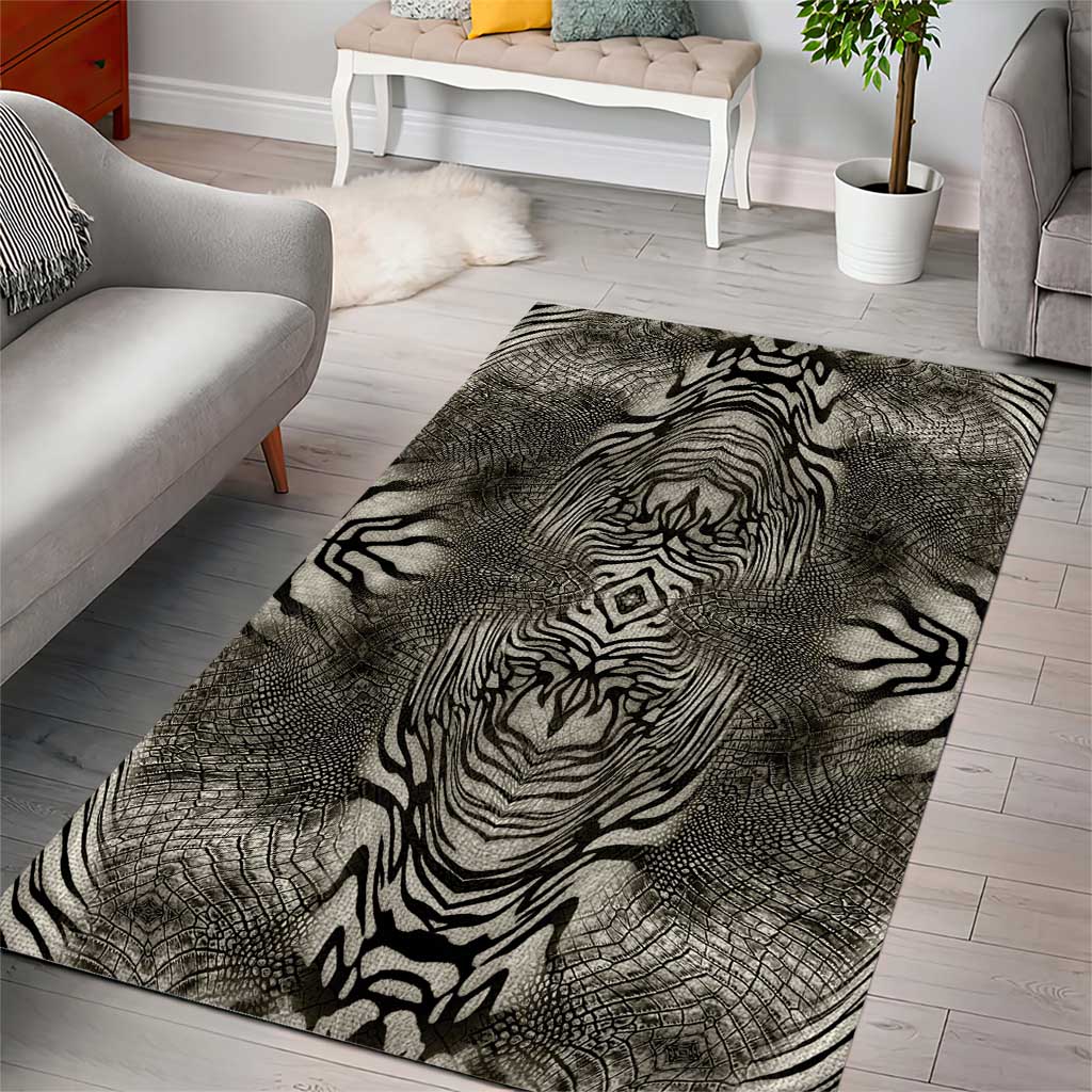 African Zebra Elephant Skin Pattern Area Rug
