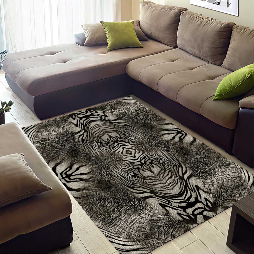 African Zebra Elephant Skin Pattern Area Rug