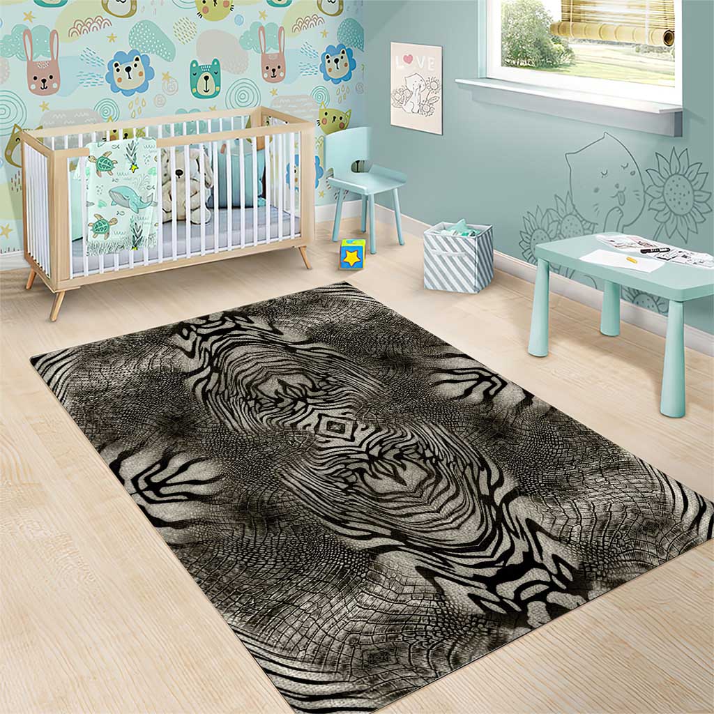 African Zebra Elephant Skin Pattern Area Rug
