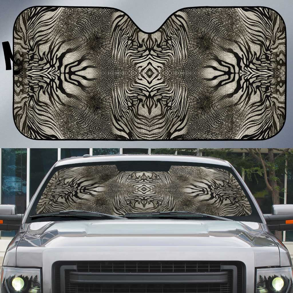 African Zebra Elephant Skin Pattern Auto Sun Shade