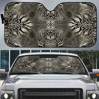 African Zebra Elephant Skin Pattern Auto Sun Shade