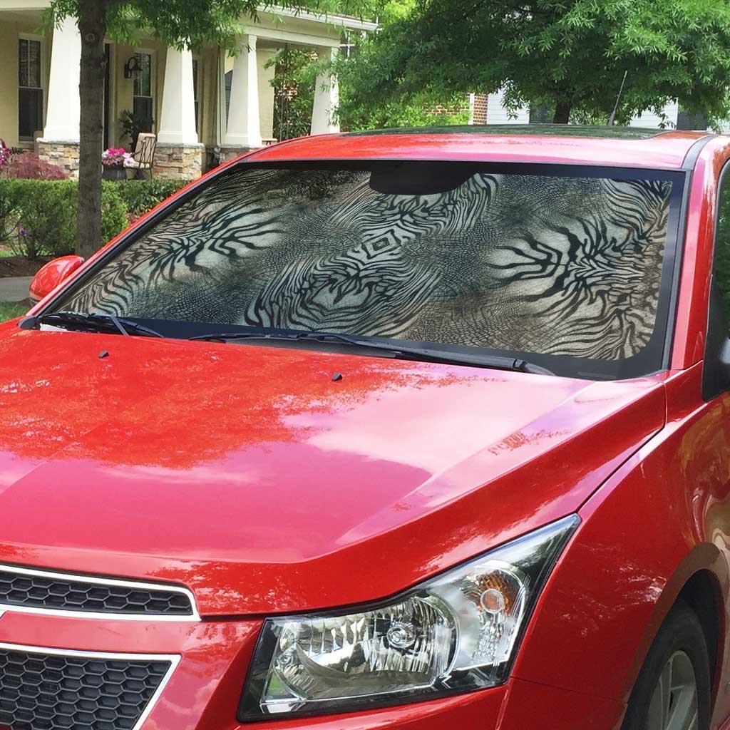 African Zebra Elephant Skin Pattern Auto Sun Shade