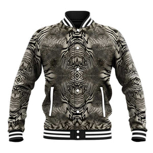 African Zebra Elephant Skin Pattern Baseball Jacket