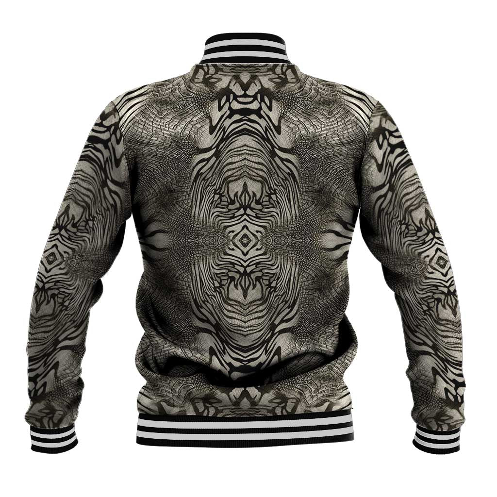 African Zebra Elephant Skin Pattern Baseball Jacket