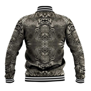 African Zebra Elephant Skin Pattern Baseball Jacket