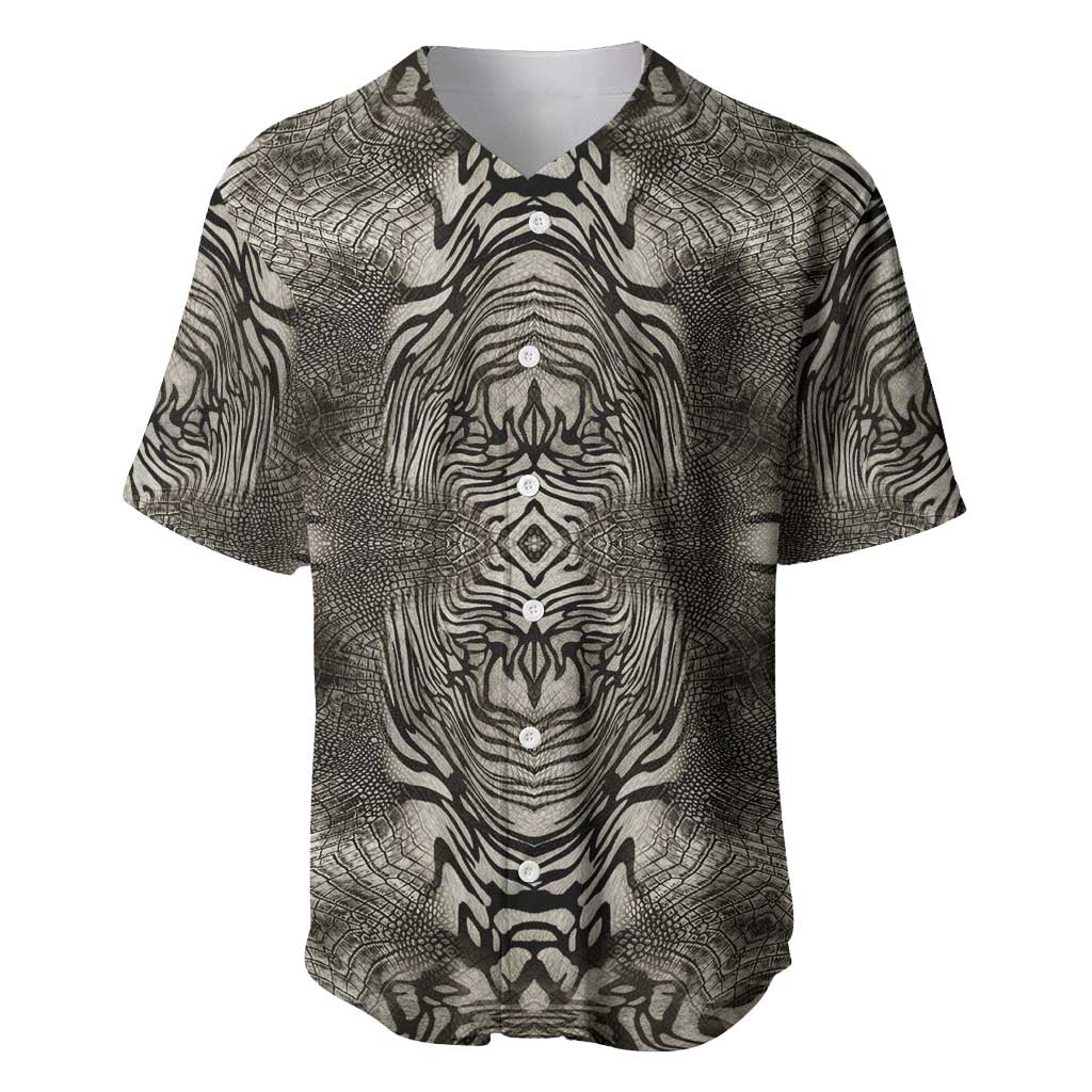 African Zebra Elephant Skin Pattern Baseball Jersey