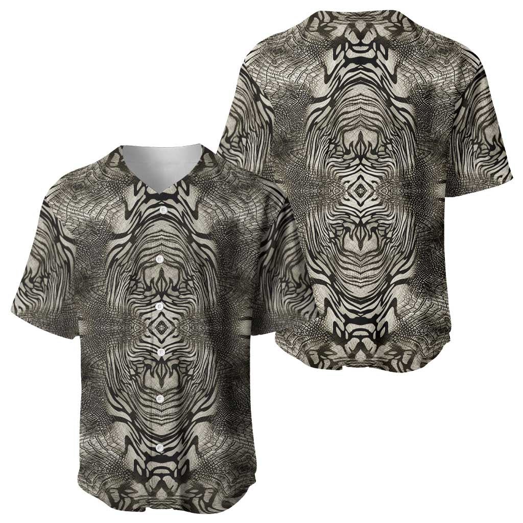 African Zebra Elephant Skin Pattern Baseball Jersey