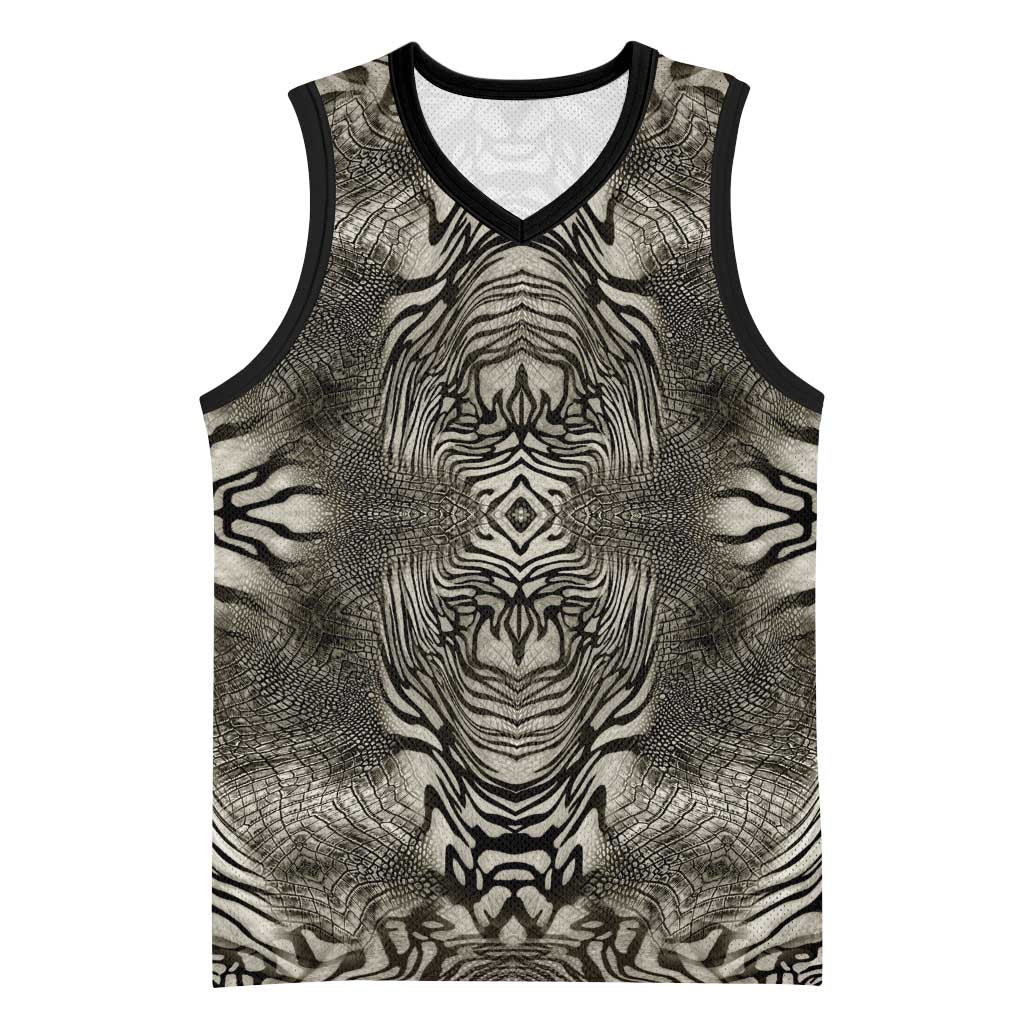 African Zebra Elephant Skin Pattern Basketball Jersey