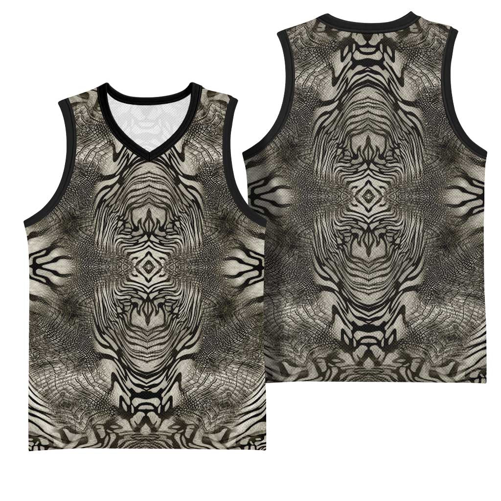 African Zebra Elephant Skin Pattern Basketball Jersey