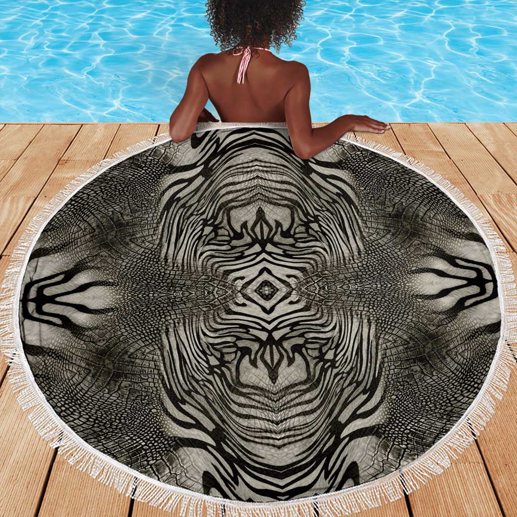 African Zebra Elephant Skin Pattern Beach Blanket