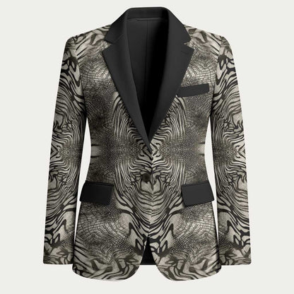 African Zebra Elephant Skin Pattern Blazer