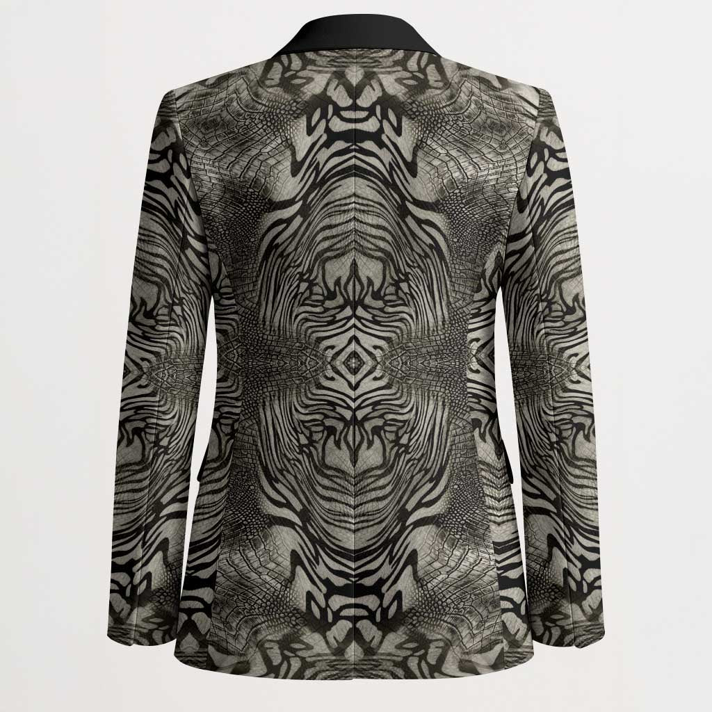 African Zebra Elephant Skin Pattern Blazer