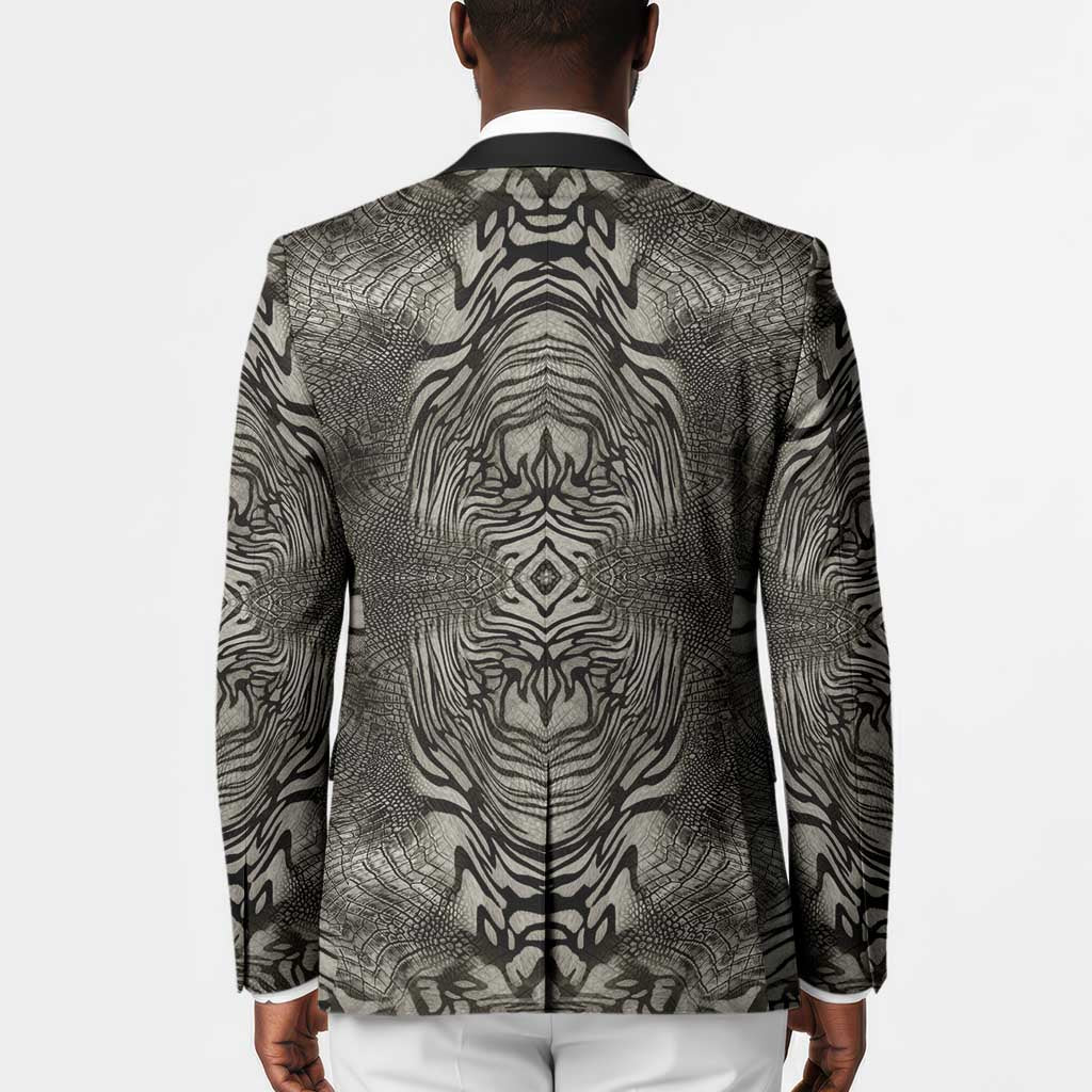 African Zebra Elephant Skin Pattern Blazer