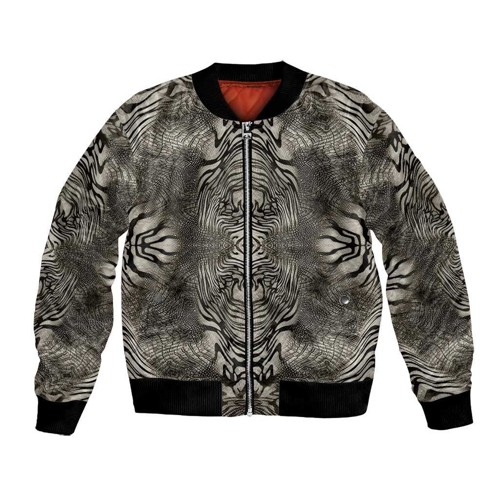 African Zebra Elephant Skin Pattern Bomber Jacket