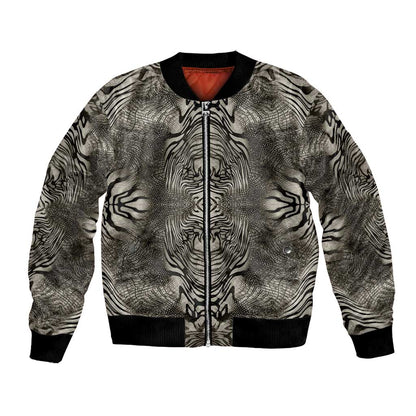 African Zebra Elephant Skin Pattern Bomber Jacket
