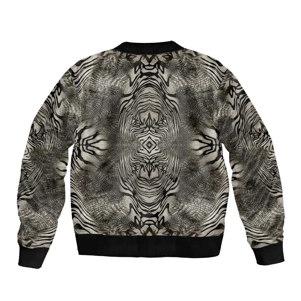 African Zebra Elephant Skin Pattern Bomber Jacket