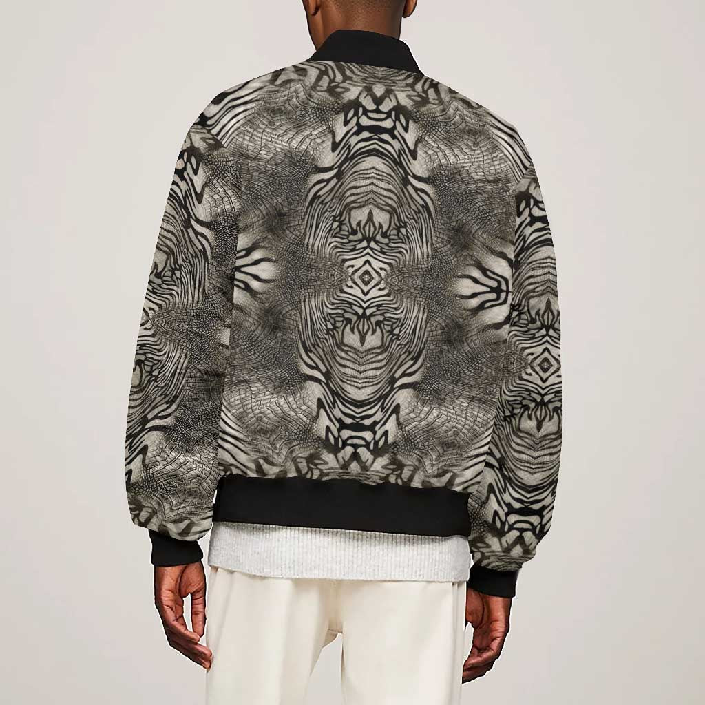 African Zebra Elephant Skin Pattern Bomber Jacket