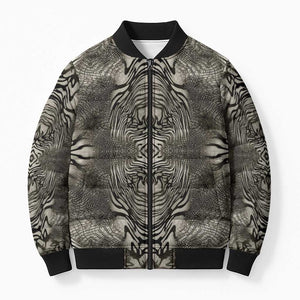 African Zebra Elephant Skin Pattern Bomber Puffer Jacket